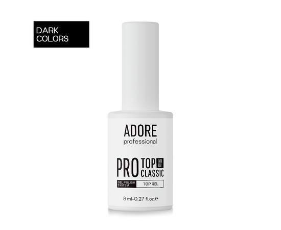ADORE. PRO Classic Top coat, no UV-filters, 8 ml. Класичний топ без липкого шару, без УФ-фільтрів #1