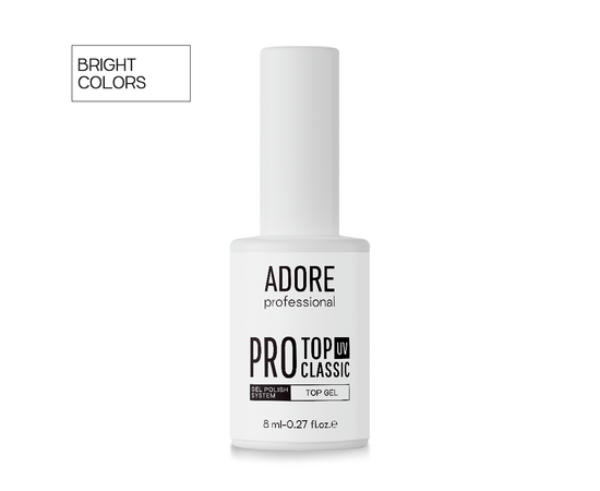 ADORE. PRO Classic Top coat, with UV-filters, 8 ml. Класичний топ без липкого шару, з УФ-фільтрами #1
