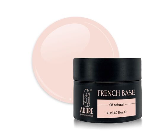 ADORE. French Base,  №08, Natural, 30 ml. Камуфлююча база #1