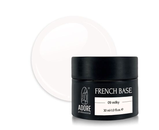 ADORE. French Base,  №09, Milky, 30 ml. Камуфлююча база #1