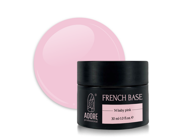 ADORE. French Base, №14, Baby pink, 30 ml. Камуфлююча база #1