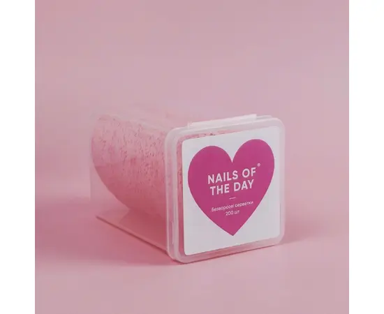 NOTD. Lint-free perforated wipes, hearts, 200 pcs. Безворсові серветки для манікюру перфоровані, у формі сердечок, 200 шт #1