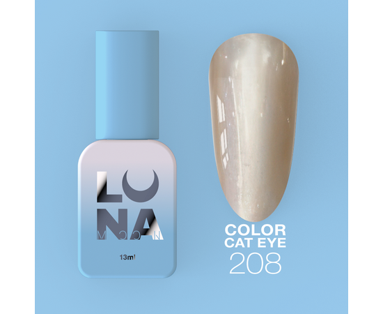 LUNAmoon. "Cat Eye" Gel Polish #208, 8 ml, гель-лак «Котяче око» #1