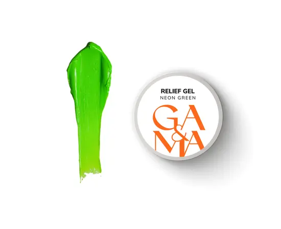GA&MA. Relief gel, neon green, 5 g, рельєф гель, неоновий зелений #1