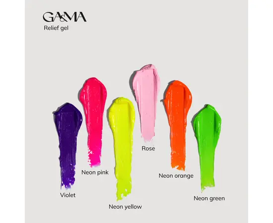 GA&MA. Relief gel, neon pink, 5 g, рельєф гель, неоновий рожевий #3