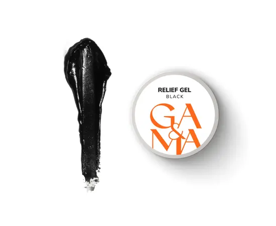 GA&MA. Relief gel, black, 5 g, рельєф гель, чорний #1