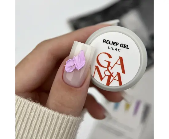 GA&MA. Relief gel, lilac, 5 g, рельєф гель, бузковий #2