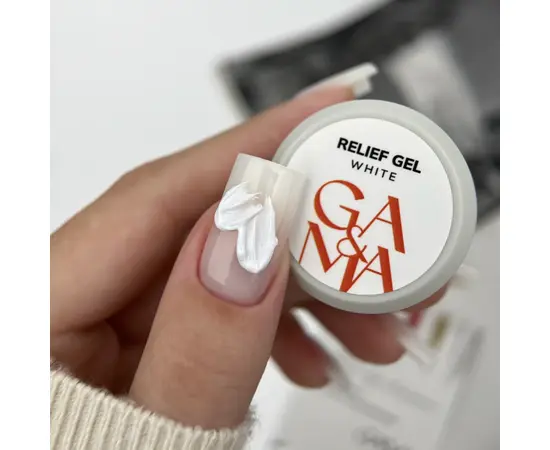 GA&MA. Relief gel, white, 5 g, рельєф гель, білий #2