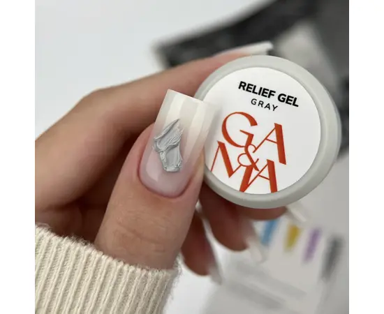 GA&MA. Relief gel, grey, 5 g, рельєф гель, сірий #2