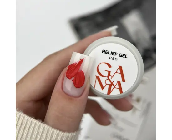 GA&MA. Relief gel, red, 5 g, рельєф гель, червоний #2
