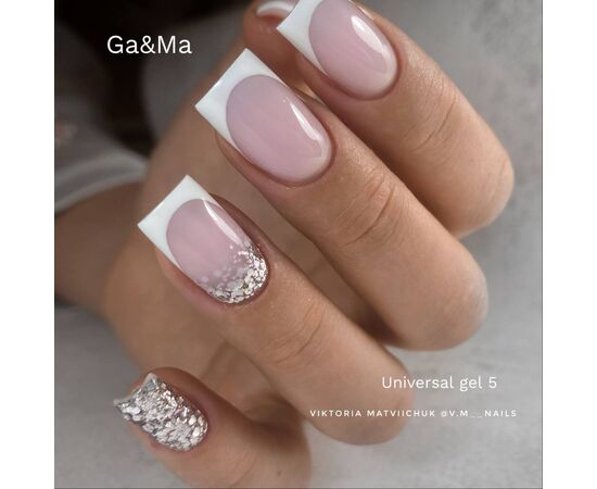 GA&MA. Universal gel #5, Pale Pink, гель без опилу, рідкий, 50 ml #4