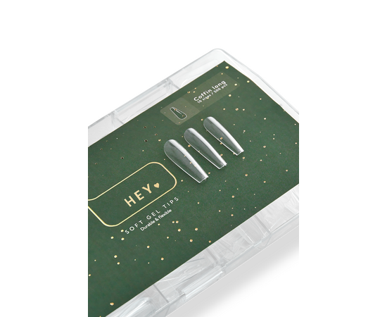 HEYLOVE. Gel Tips, Coffin Long, 500 pcs, Гелеві Тіпси, балерина довга, 500 шт #2