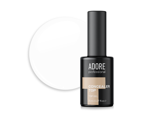 ADORE. Concealer Top coat, №01, Blanc, 8 ml. Камуфлюючий топ, молочний #1