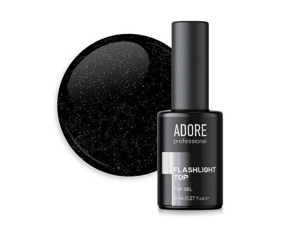 ADORE. Flashlight Top coat, №03, Holographic, 8 ml. Світловідбиваючий топ #1