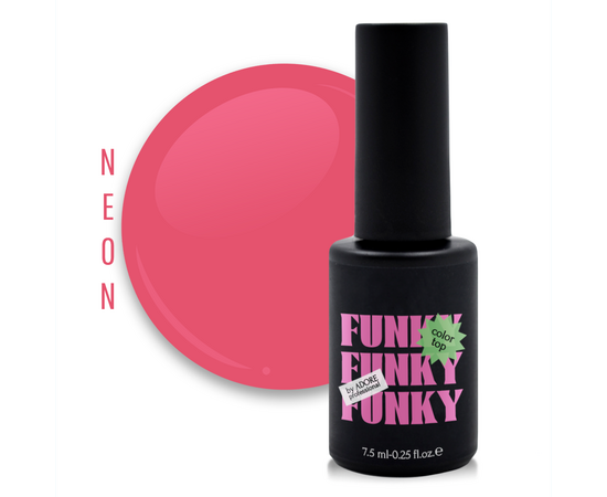 ADORE. Funky Color Top coat, №01, Chic, 8 ml. Вітражний топ, кораловий #1