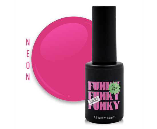 ADORE. Funky Color Top coat, №02, Glam, 8 ml. Вітражний топ, рожевий #1