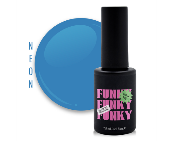 ADORE. Funky Color Top coat, №04, Cool, 8 ml. Вітражний топ, синій #1