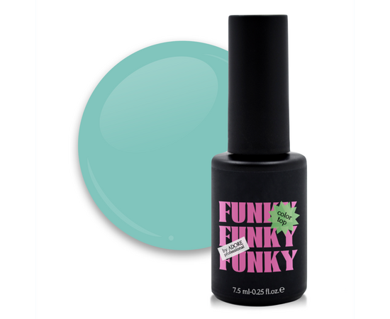 ADORE. Funky Color Top coat, №05, Mint, 8 ml. Вітражний топ, м'ятний #1