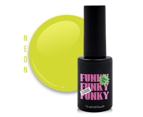 ADORE. Funky Color Top coat, №07, Lime, 8 ml. Вітражний топ, лимонний #1