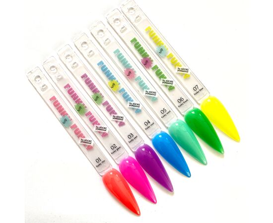 ADORE. Funky Color Top coat, №07, Lime, 8 ml. Вітражний топ, лимонний #2