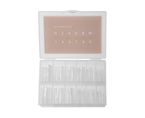 HEYLOVE. Top nail forms, Natural Square, 120 штук, верхні форми для нарощування, квадрат #3