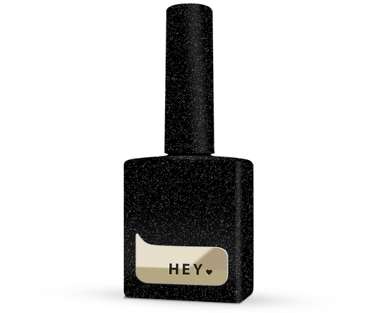HEYLOVE. Reflective Gel Polish, POWERFULL, 15 ml, гель-лак, чорний зі срібними світловідбиваючими частинками #1