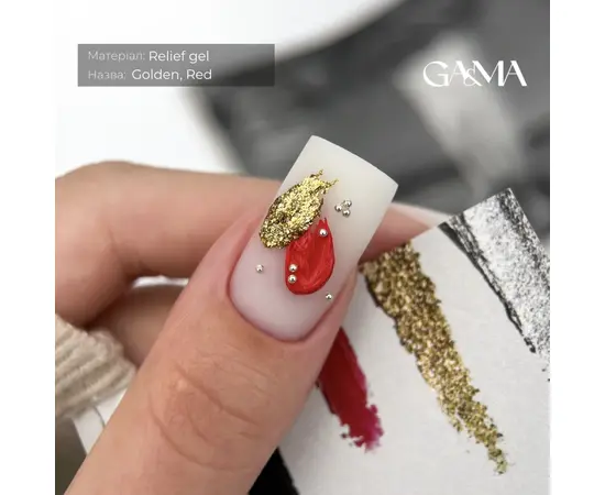 GA&MA. Relief gel, gold, 5 g, рельєф гель, золото #3