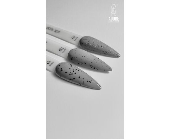 ADORE. Dot's Top coat, №02, Matte, 8 ml. Матовий топ з чорними крихтами #3