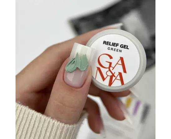 GA&MA. Relief gel, green, 5 g, рельєф гель, зелений #2