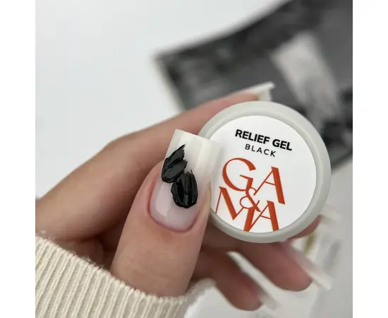GA&MA. Relief gel, black, 5 g, рельєф гель, чорний #2