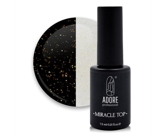 ADORE. Miracle Top coat, №07, Golden shimmer, 8 ml. Топ із золотим мерехтінням #1