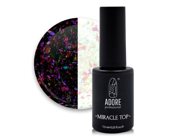 ADORE. Miracle Top coat, №08, Pink yuki, 8 ml. Топ з рожевими пластівцями Юкі #1