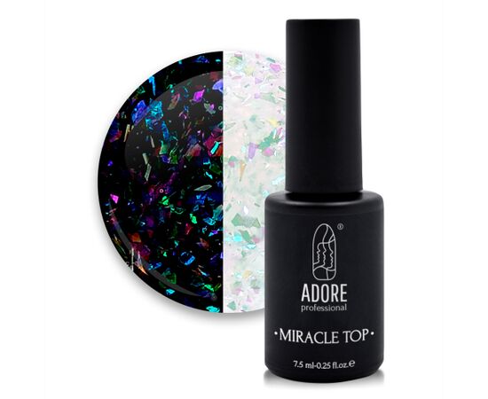 ADORE. Miracle Top coat, №09, Blue yuki, 8 ml. Топ з блакитними пластівцями Юкі #1