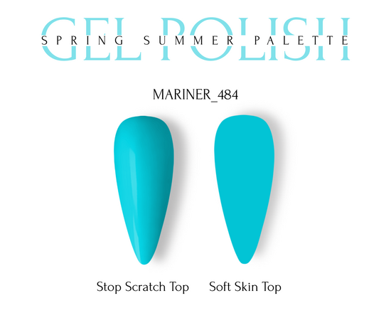 ADORE. Gel Polish, #484, Mariner, 8 ml. Гель-лак, бірюзово-блакитний #2