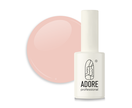 ADORE. French Gel Polish, #F-05, Pink peach, 7.5 ml. Гель-лак, рожево-персиковий #1