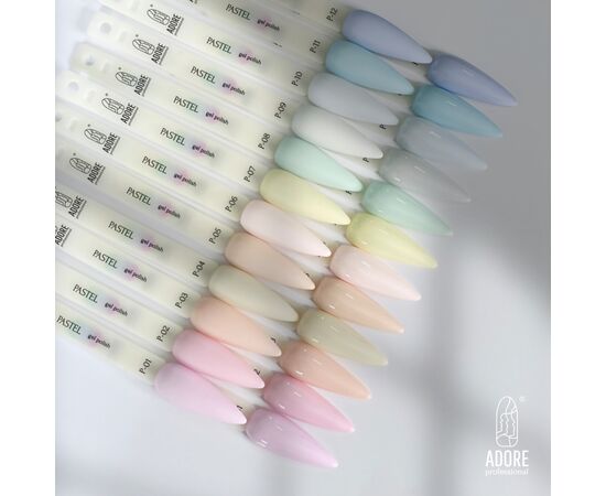 ADORE. Pastel Gel Polish, #P-10, Soft blue, 8 ml. Гель-лак, пастельний світло-блакитний #3