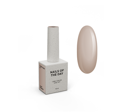 NOTD. Cover Base, NEW Formula, Light pigment #43, 10 ml, напівпрозора бежева база #1