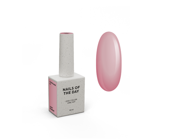 NOTD. Cover Base, NEW Formula, Light pigment #46, 10 ml, напівпрозора припилено-рожева база #1