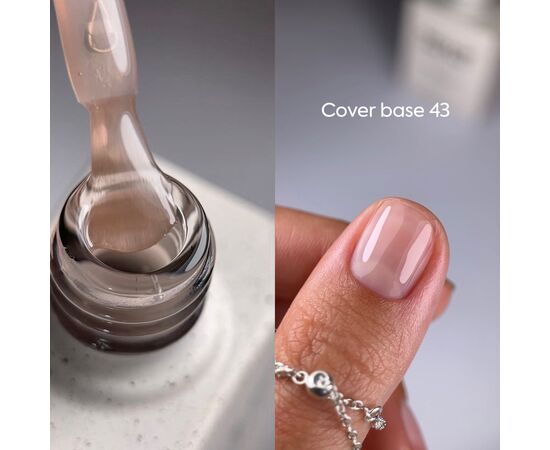 NOTD. Cover Base, NEW Formula, Light pigment #43, 10 ml, напівпрозора бежева база #2