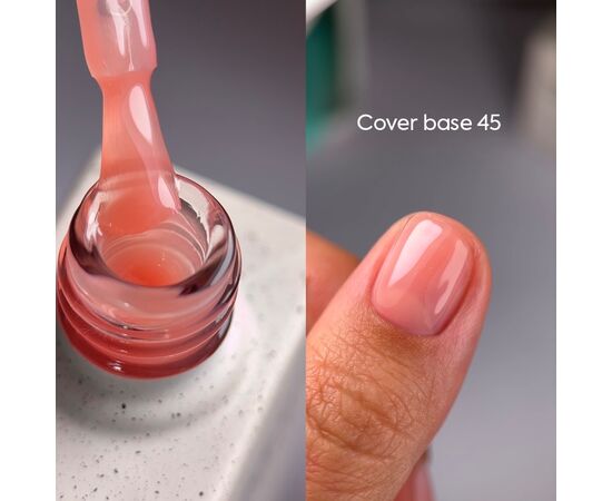 NOTD. Cover Base, NEW Formula, Light pigment #45, 10 ml, напівпрозора нюдова база #2