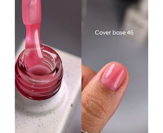 NOTD. Cover Base, NEW Formula, Light pigment #46, 10 ml, напівпрозора припилено-рожева база #2