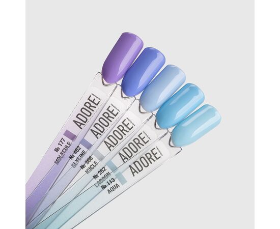 ADORE. Gel Polish, #482, Glycine, 8 ml. Гель-лак, розбілений фіолетовий #3
