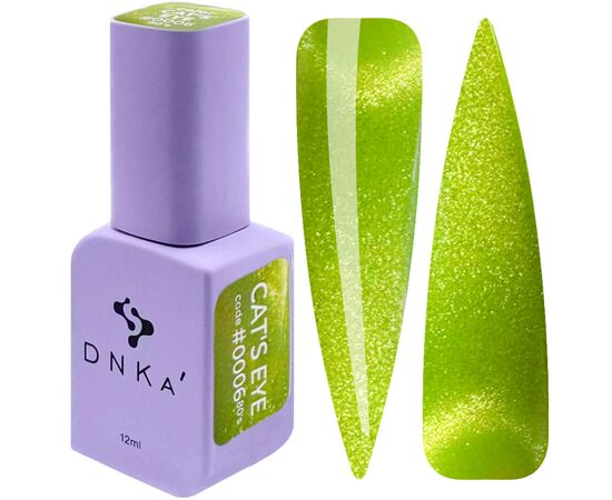 DNKa’. Gel Polish, 80's, Glows in the dark Cat's eye, #0006, 12 ml, гель-лак люмінісцентний "котяче око" #1