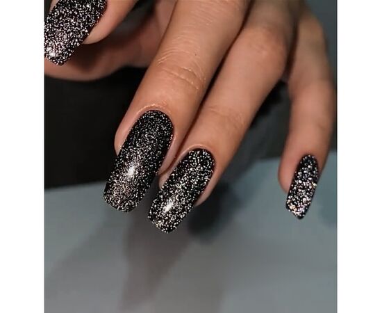 ADORE. Gel Polish, #234, Space, 8 ml. Гель-лак, чорний с глітером #2