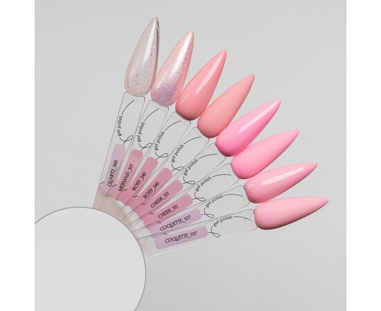 ADORE. Gel Polish, #317, Mermaid, 8 ml. Гель-лак, ніжно-рожевий з золотим глітером #2