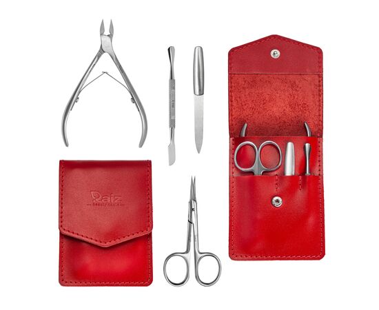 RAIZ. Manicure set, 4 pcs, red. Манікюрний набір, 4 предмети, червоний #1