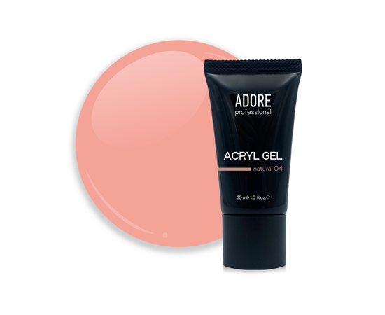 ADORE. Аcryl Gel, #4, natural, 30 ml, clear. Акрил-гель, натурально-рожевий #1