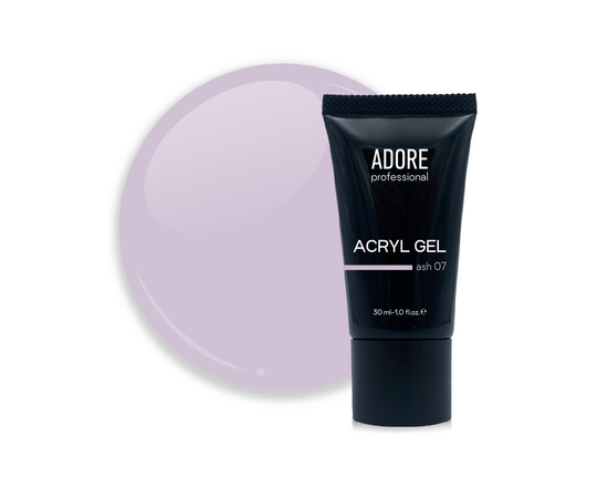 ADORE. Аcryl Gel, #07, ash, 30 ml, clear. Акрил-гель, димчасто-попелястий #1