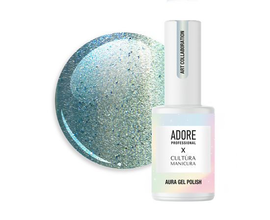 ADORE. Cat's Eye Gel Polish, #A-05, Siam, 8 ml. Гель-лак скляне "котяче око"-хамелеон, бірюзовий #1