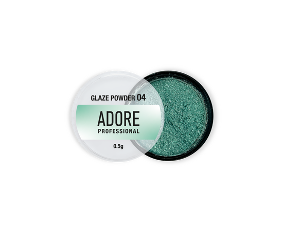 ADORE. Glaze Powder #04, 0.5 g. Дзеркальна втирка-глазур, зелена #1